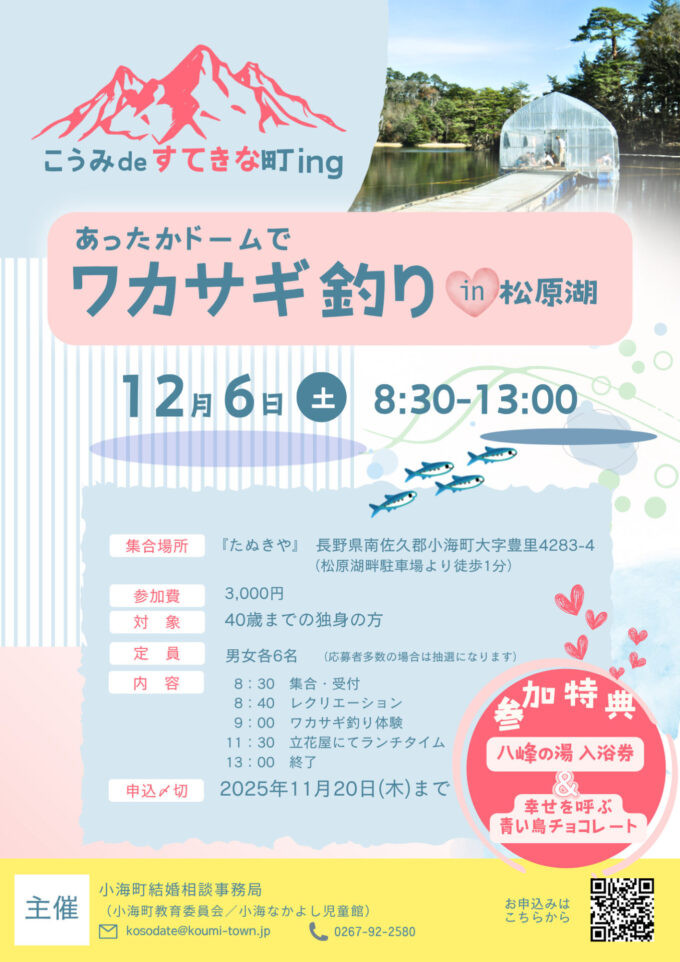 あったかドームでワカサギ釣り in 松原湖